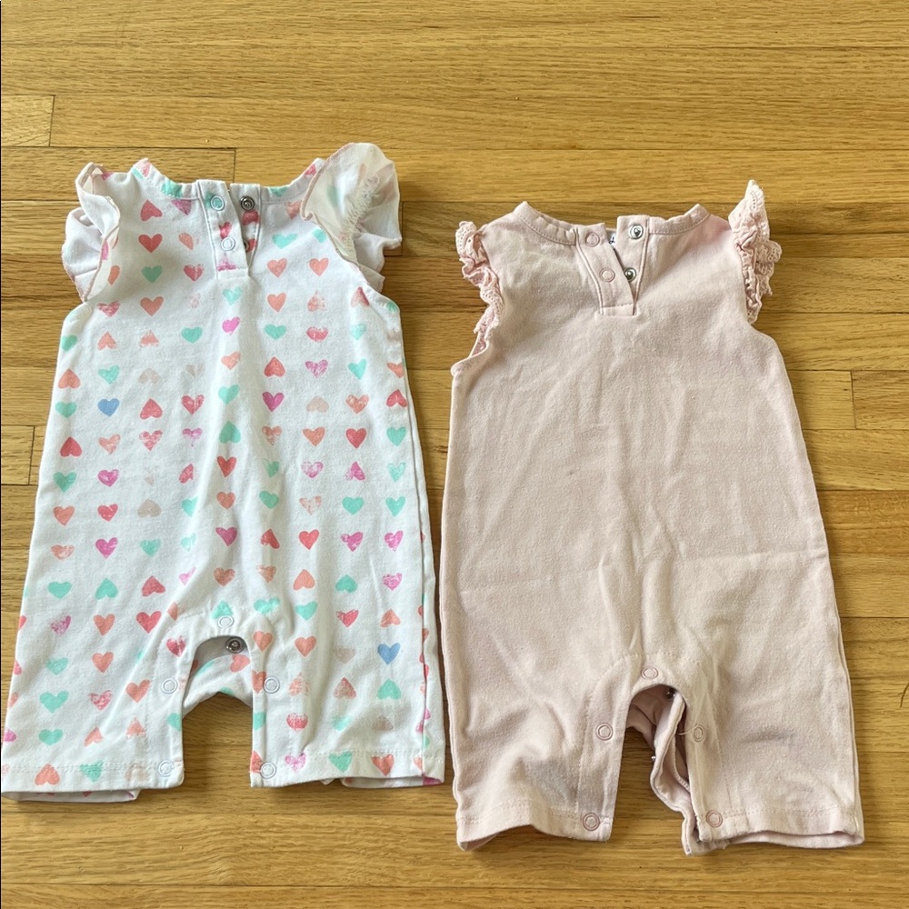 Splendid Assorted Ruffle Sleeve 2-Pack Rompers